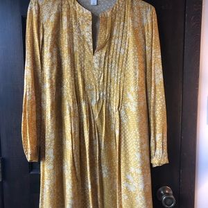 Old Navy Pintuck Gold Dress L